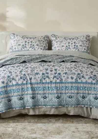 Patina Vie Maison Boho Inspired Printed Quilt & Sham Set