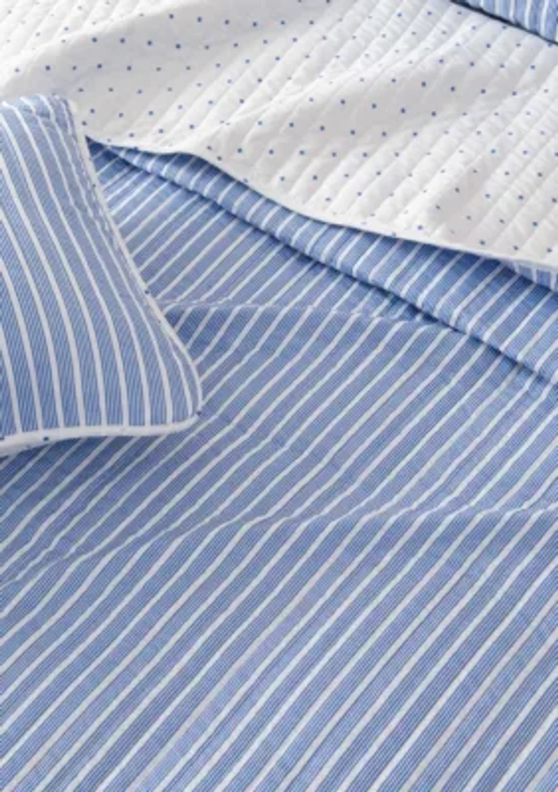 Tiny Stripes Microfiber Quilt Set With Shams