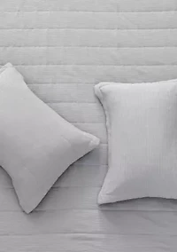 Textured Spandex Solid Quilt Set With Shams