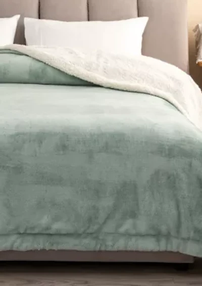 Velvet Plush Fleece Sherpa Reversible Throw Blanket