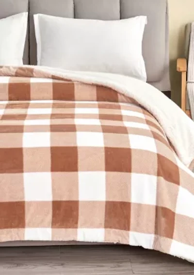 Velvet Plush Fleece Sherpa Reversible Throw Blanket