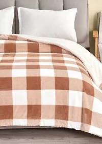 Velvet Plush Fleece Sherpa Reversible Throw Blanket