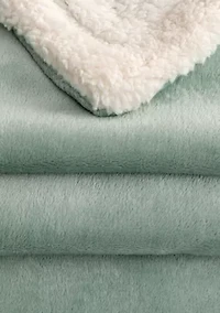 Velvet Plush Fleece Sherpa Reversible Throw Blanket