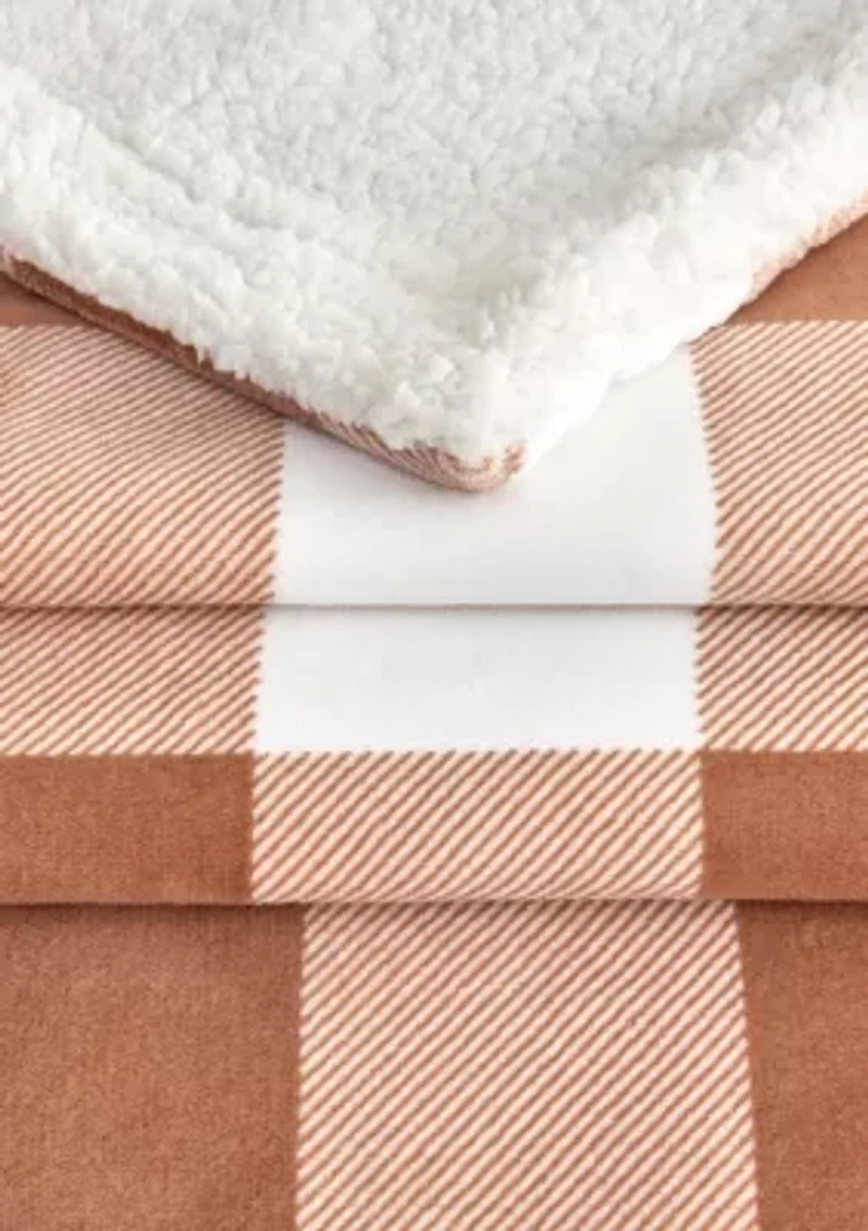 Velvet Plush Fleece Sherpa Reversible Throw Blanket