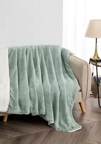 Velvet Plush Fleece Sherpa Reversible Throw Blanket