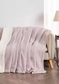 Velvet Plush Fleece Sherpa Reversible Throw Blanket