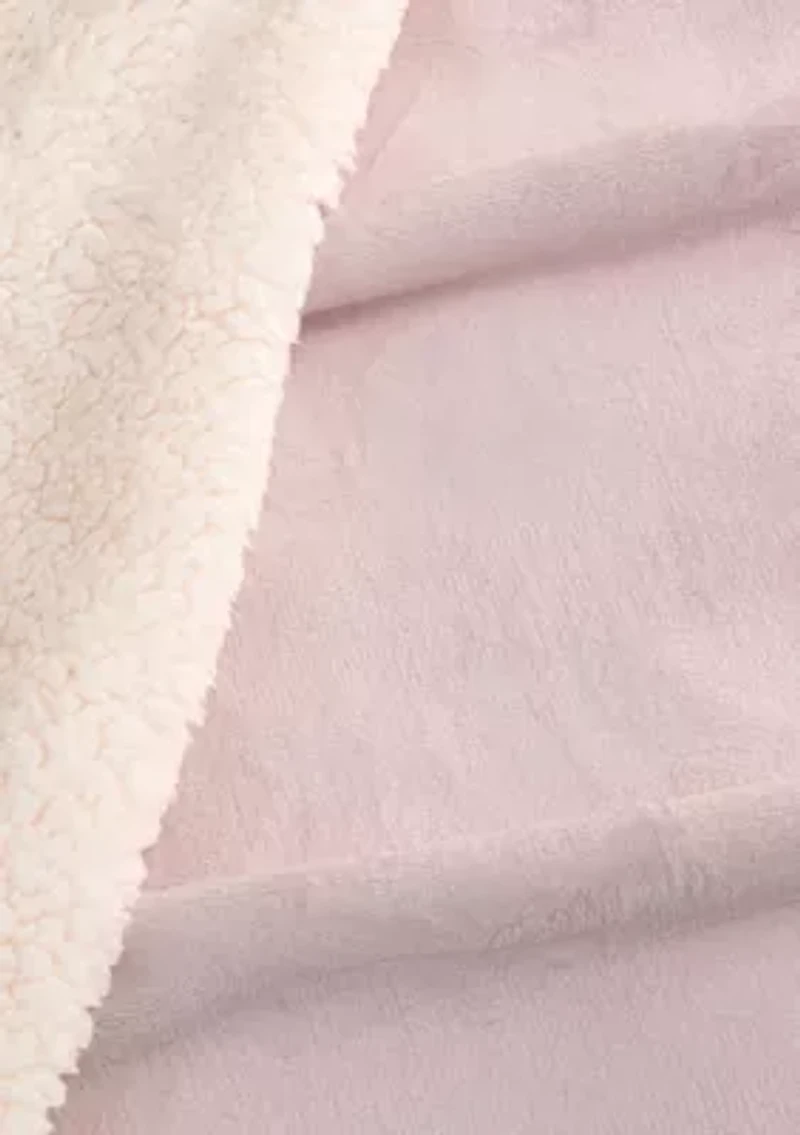 Velvet Plush Fleece Sherpa Reversible Throw Blanket