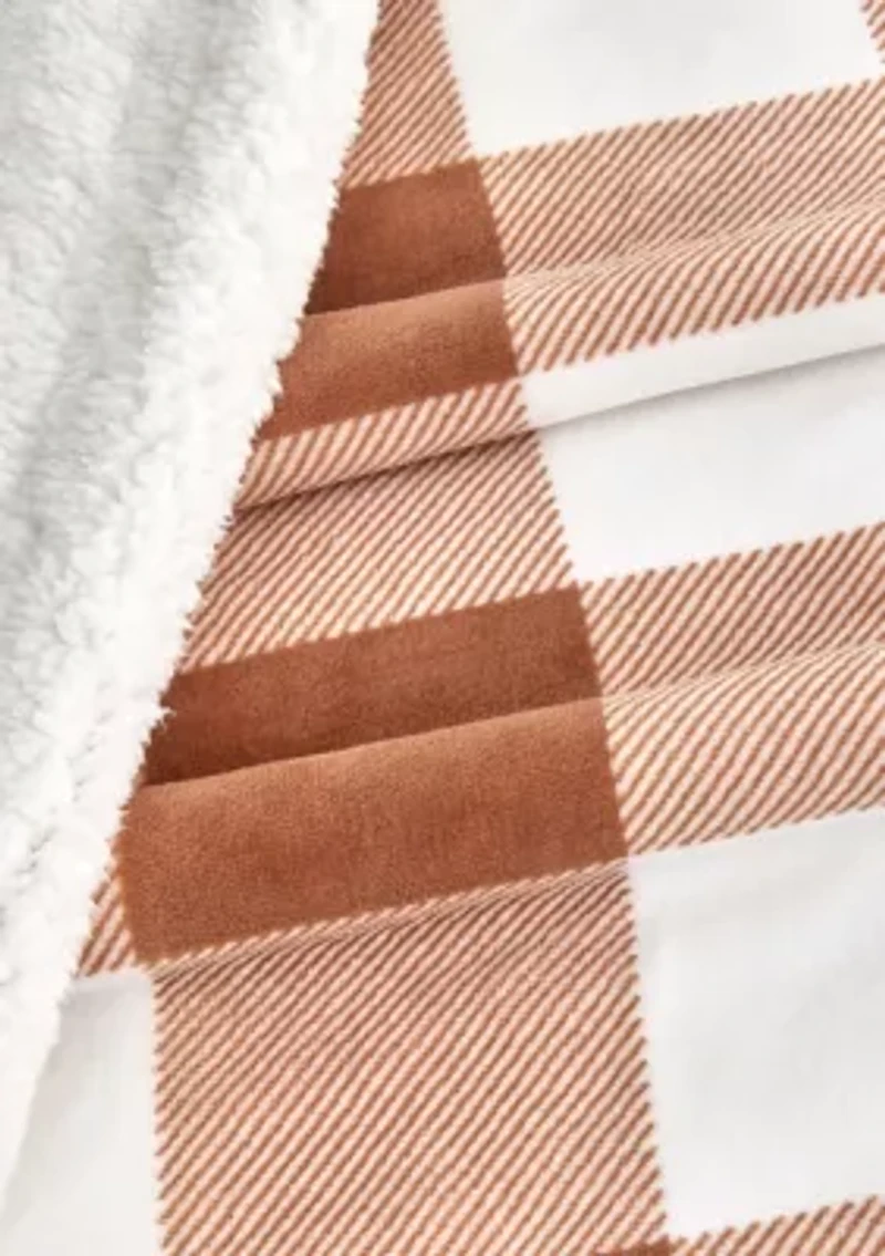 Velvet Plush Fleece Sherpa Reversible Throw Blanket