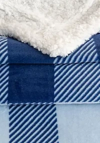 Velvet Plush Reversible Sherpa Lodge Printed Throw Blanket