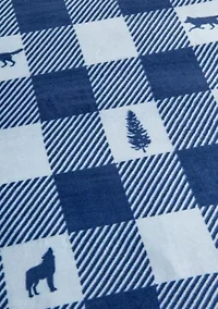 Velvet Plush Reversible Sherpa Lodge Printed Throw Blanket
