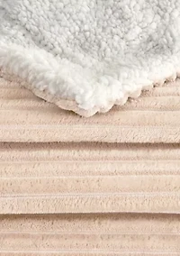 Velvet Plush Fleece Sherpa Ribbed Throw Blanket