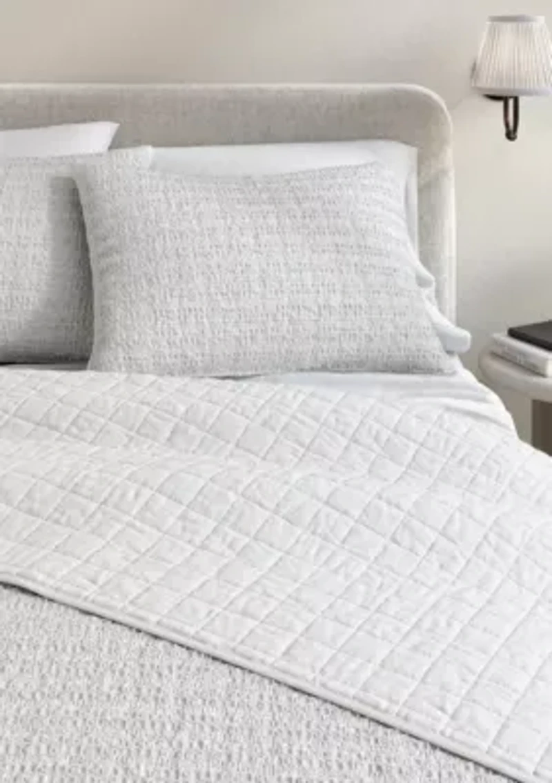 100% Cotton Honeycomb Waffle Garment Washed Quilt Set