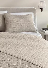 100% Cotton Honeycomb Waffle Garment Washed Quilt Set