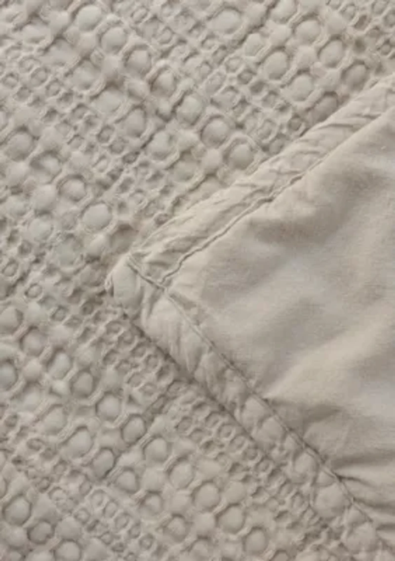 100% Cotton Honeycomb Waffle Garment Washed Quilt Set