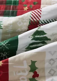 Festive Holiday Reversible Microfiber Quilt Set with Shams