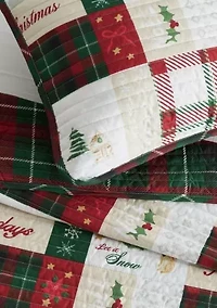 Festive Holiday Reversible Microfiber Quilt Set with Shams