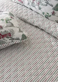 Holiday Printed Microfiber Quilt Set with Shams