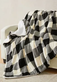 Velvet Plush Fleece Reversible Sherpa Christmas Throw