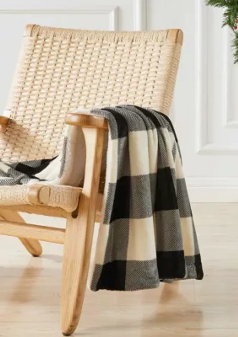 Velvet Plush Fleece Reversible Sherpa Christmas Throw