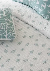 Winter-Themed Microfiber Quilt Set with Shams