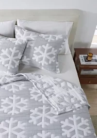 Snowflake Stitched Quilt Set
