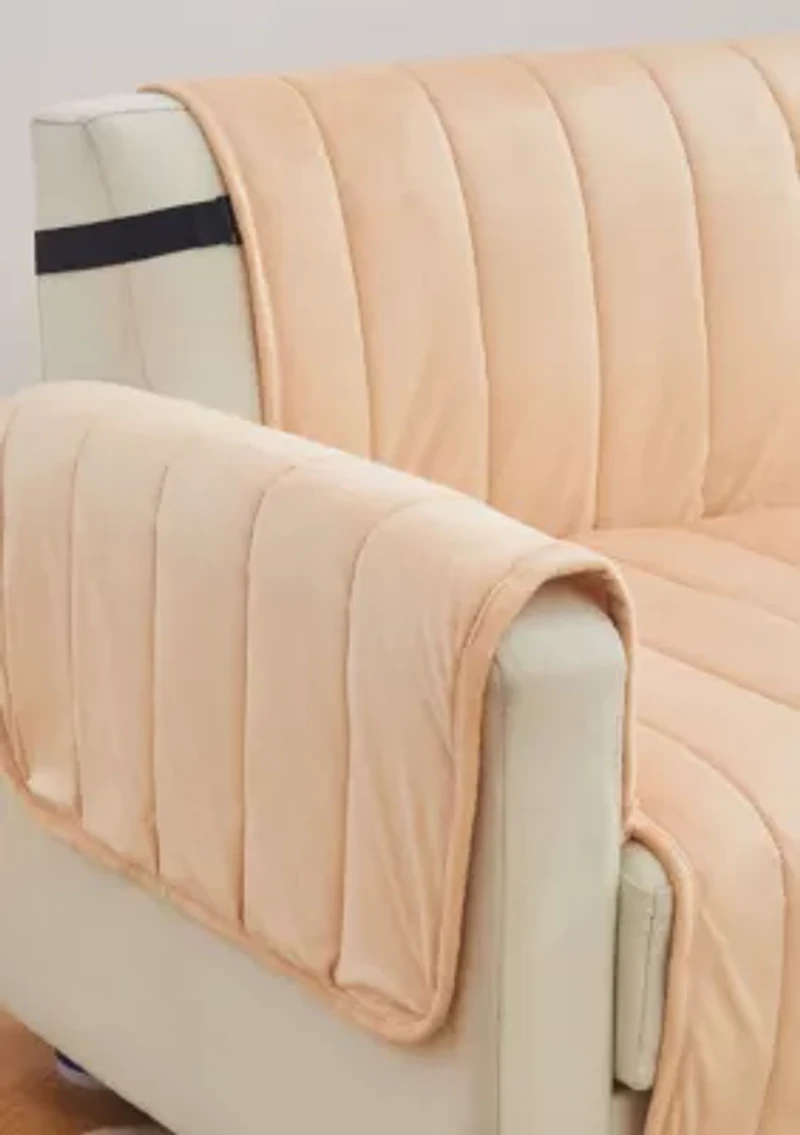 Soft Velvet Stitched Loveseat Furniture Protector
