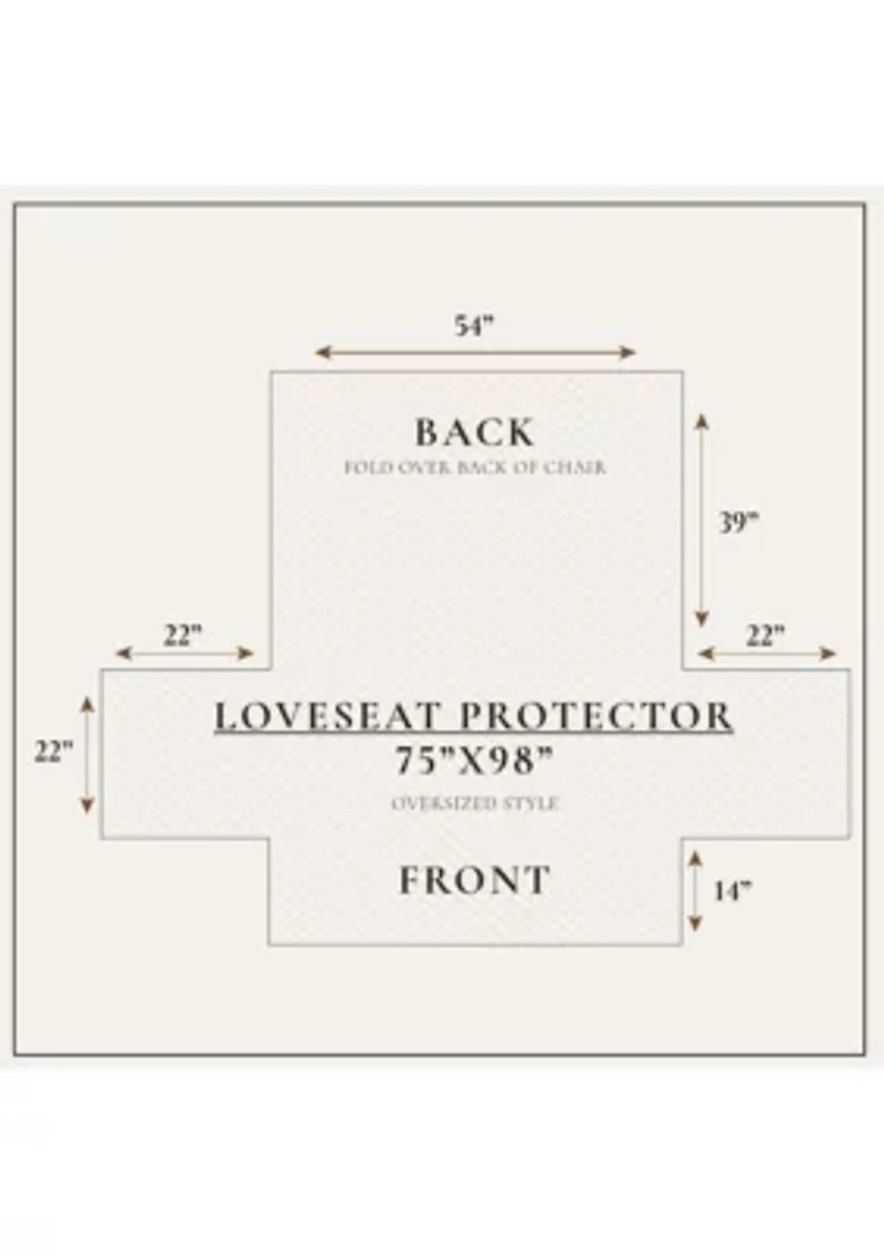 Soft Velvet Stitched Loveseat Furniture Protector