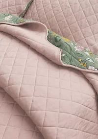 Floral Scalloped Cotton Quilt and Sham Set