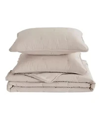 Detailed Dot Stitch Quilt Set With Shams