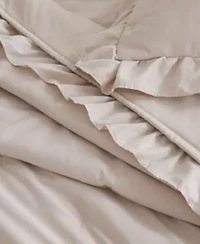 Dot Stitch Ruffled Quilt Set With Shams