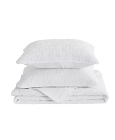 Floral Textured Quilt Set With Shams