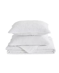 Floral Textured Quilt Set With Shams