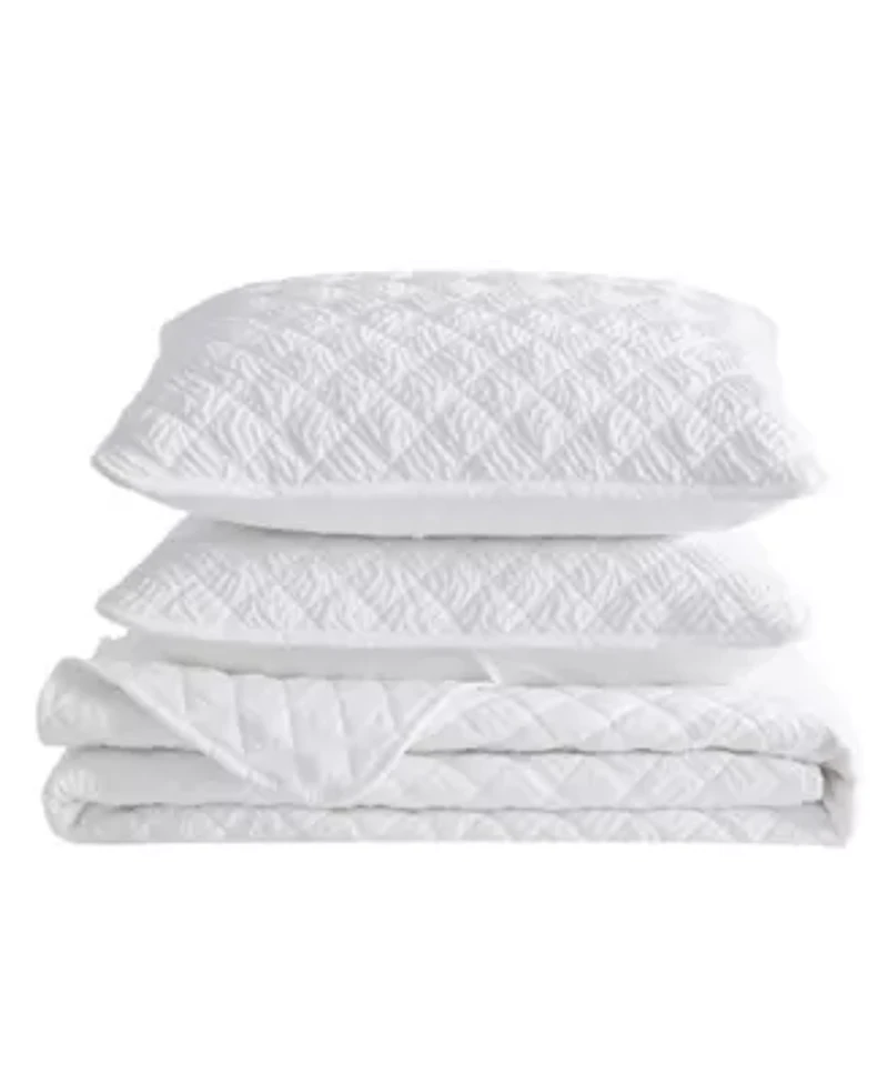 Diamond Textured Quilt Set With Shams