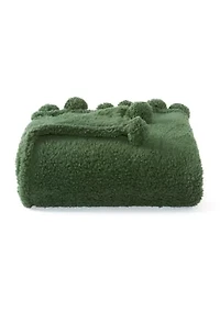 Sherpa Pom Throw Blanket