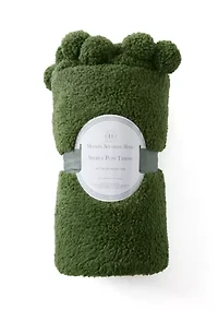 Sherpa Pom Throw Blanket