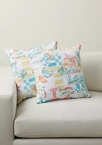 All Over Coastal Outdoor Pillow Set