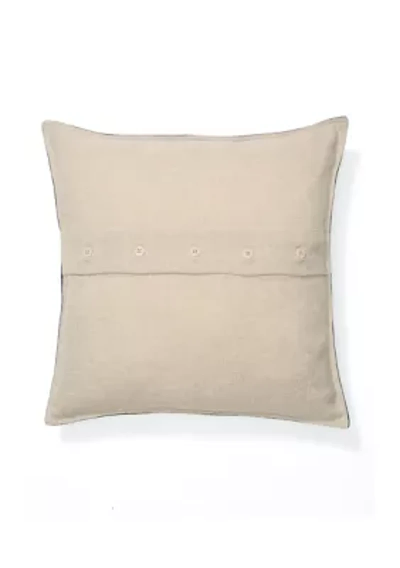 Blue Faux Suede Pillow