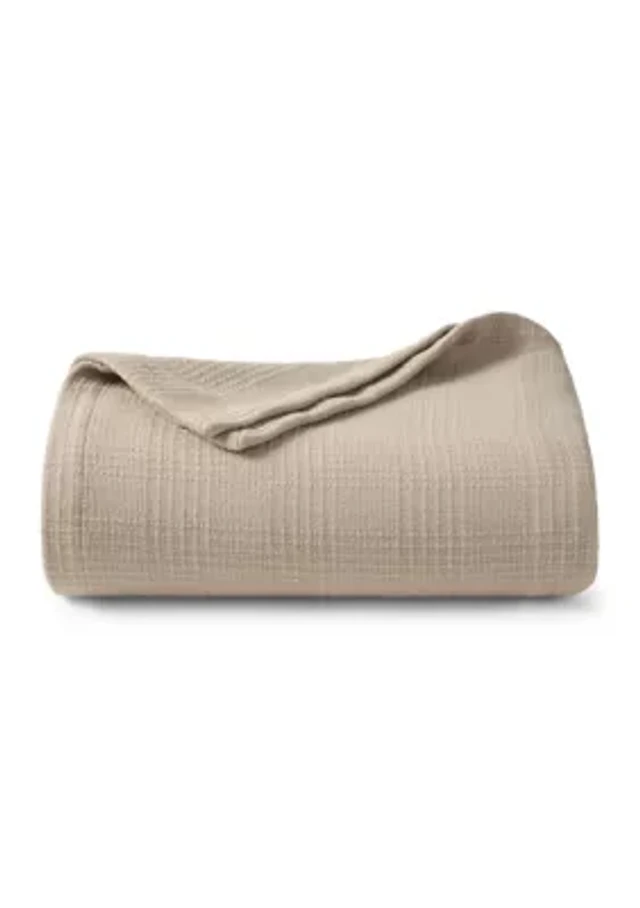Woven Striped Cotton Blanket Coverlet