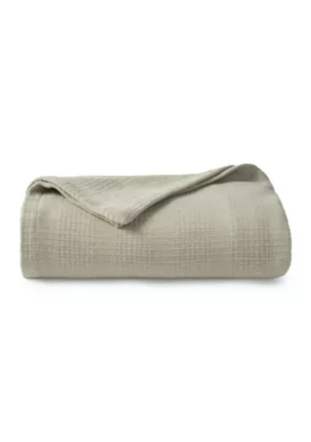 Woven Striped Cotton Blanket Coverlet