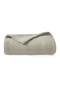 Woven Striped Cotton Blanket Coverlet