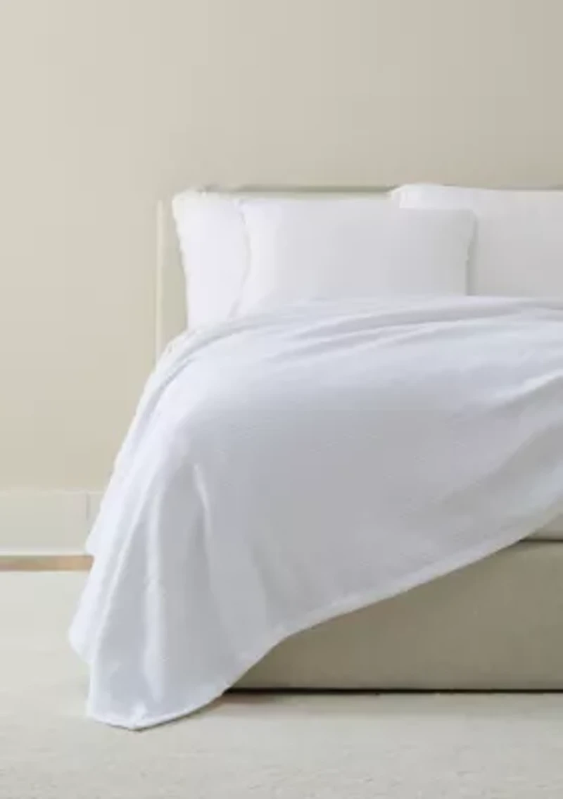 Woven Striped Cotton Blanket Coverlet