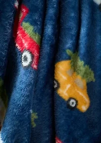 Tree Cars Print Plush Throw Blanket