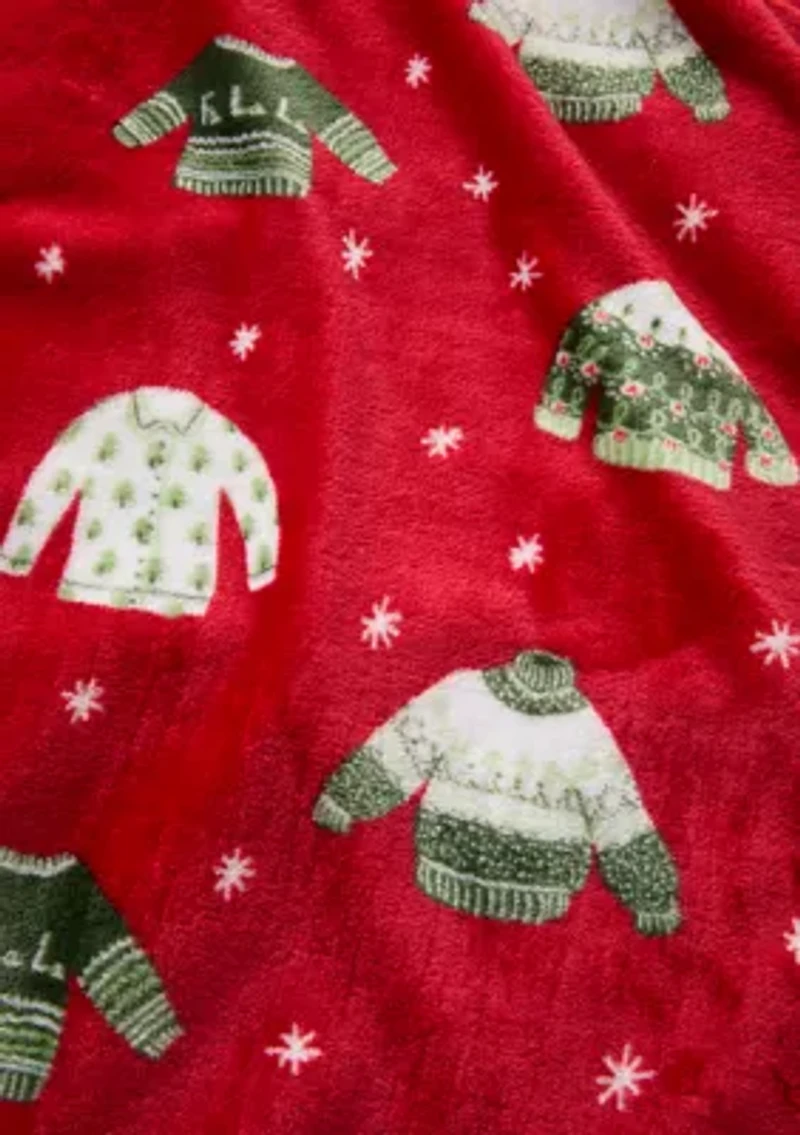 Holiday Sweaters Plush Throw Blanket