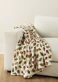Tossed Trees Plush Throw Blanket