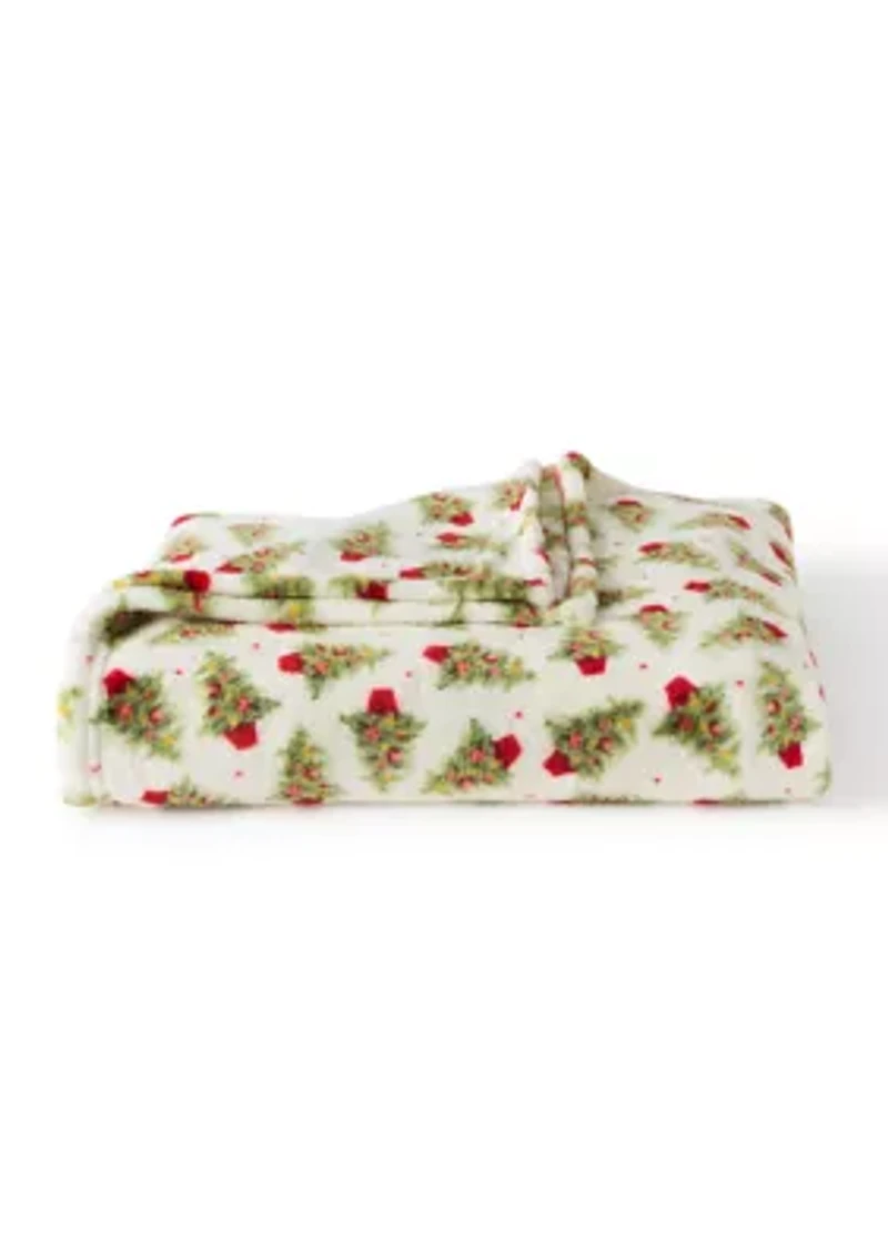 Tossed Trees Plush Throw Blanket
