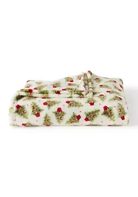 Tossed Trees Plush Throw Blanket