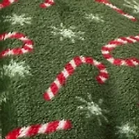 Candy Cane Plush Throw Blanket