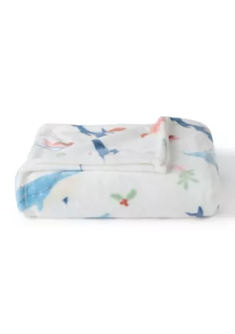 Coastal Sea Creature Plush Throw Blanket