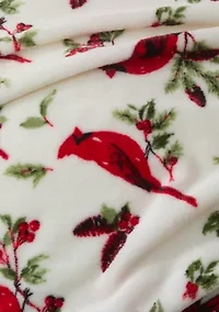Winter Cardinal Plush Blanket