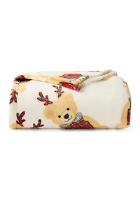 Holiday Belkie Bear Plush Blanket